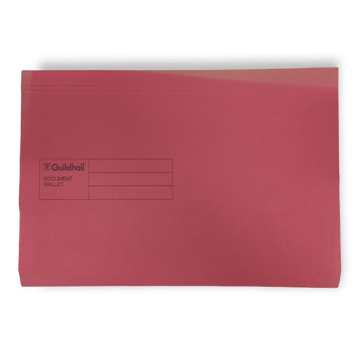 Picture of GUILDHALL CARDBOARD DOCUMENT WALLET RED